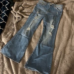 Almost Famous flared distressed jeans